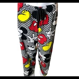 Disney Mickey Mouse Woman’s Fleece Sleep Pants Size L (12-14) Sleepwear